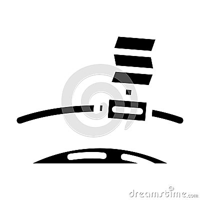 orbiting spacecraft space exploration glyph icon vector illustration Vector Illustration