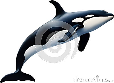Orca, Watercolor painting of Killer Whale (Orca). AI-Generated. Stock Photo