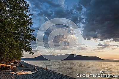 Orcas Island Sunset Stock Photo