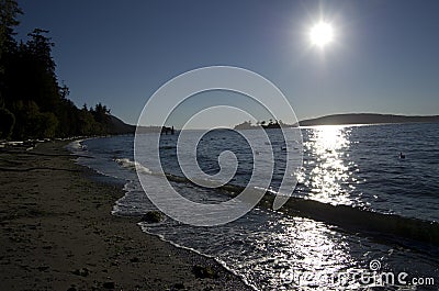 Orcas island ymca camp beach morning Stock Photo