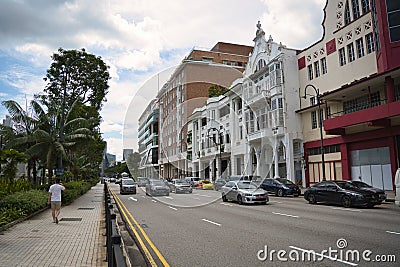 Orchard Road near Dhoby Ghaut MRT Station, Singapore. Editorial Stock Photo