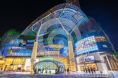 Singapore night city skyline at Orchard Road Editorial Stock Photo