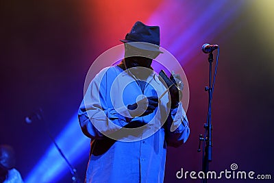 Orchestra Baobab Afro-Cuban-Caribbean fusion band perform in concert at Primavera Sound 2016 Editorial Stock Photo
