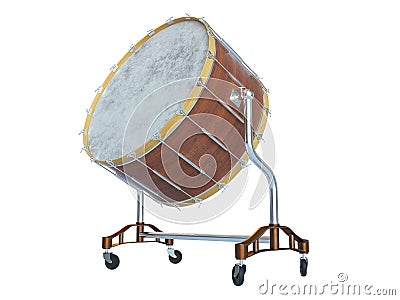 Orchestra Big drum on white 3D rendering Stock Photo