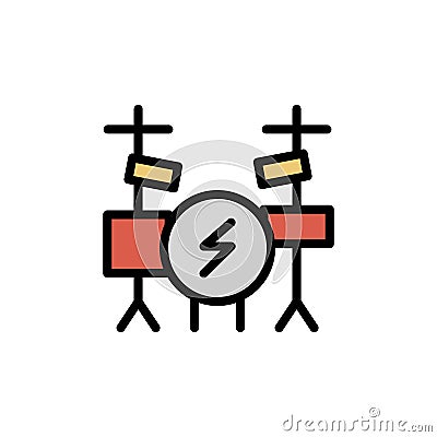 Orchestra, drum kit icon. Simple color with outline vector elements of rock n roll icons for ui and ux, website or mobile Stock Photo