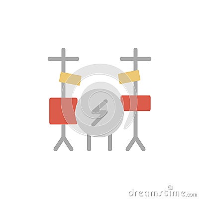 Orchestra, drum kit icon. Simple color vector elements of rock n roll icons for ui and ux, website or mobile application Stock Photo