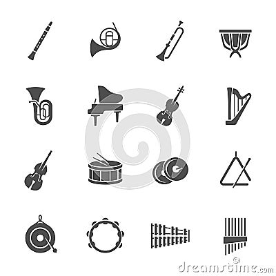 Orchestra instruments icons Vector Illustration