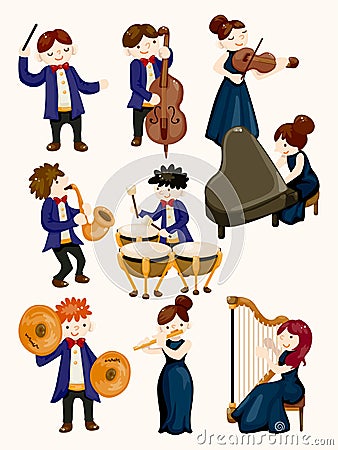 Orchestra music player Vector Illustration