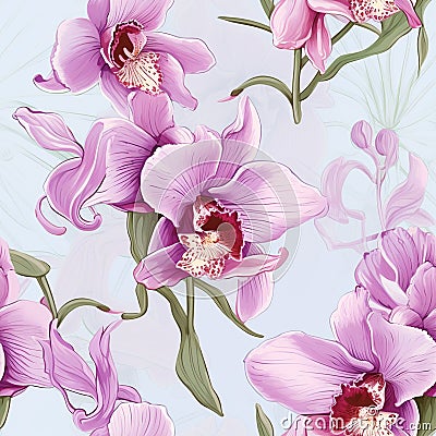 Orchid Enchantment Unveiled Seamless Beauty Stock Photo