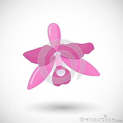 Orchid flat icon Cartoon Illustration