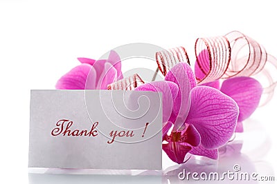 Orchid flowers with gratitude Stock Photo