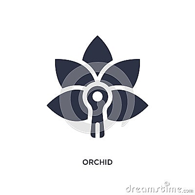 orchid icon on white background. Simple element illustration from nature concept Vector Illustration