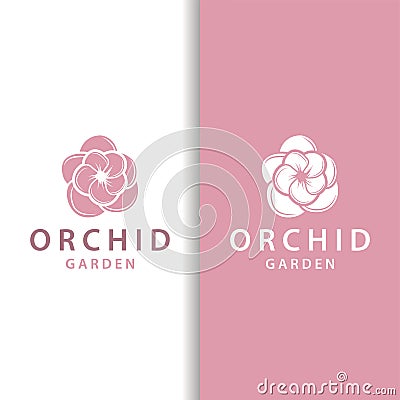 Orchid logo simple luxurious and elegant flower design for salon cosmetics spa beauty Vector Illustration