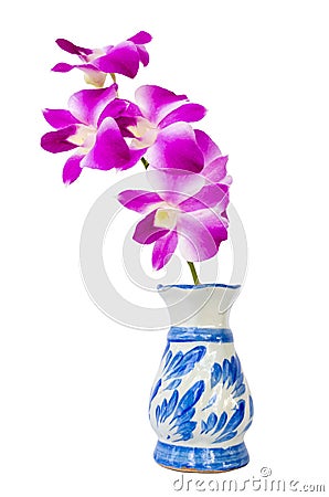 Orchid in Vase Stock Photo