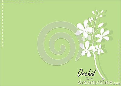 Orchid white paper cut orchid on green background,vector illustration Vector Illustration