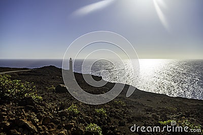 The Orchilla lighthouse is located in the west of the island of El Hierro and is easy to reach by car. Stock Photo