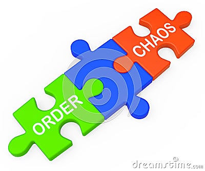 Order Chaos Shows Organized Or Unorganized Stock Photo