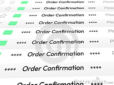 Order confirmation email style background with scrolling view, ecommerce concept design Stock Photo