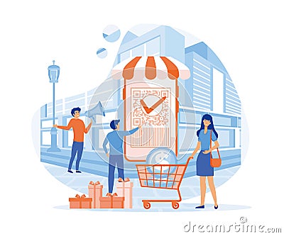 Order confirmation, Online internet shopping sale buy purchase process. Vector Illustration