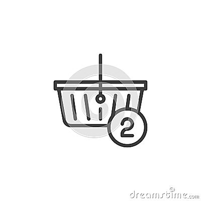 Order contains two item line icon Vector Illustration