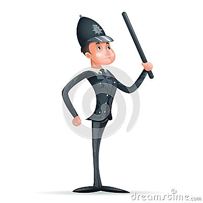 Order Law Policeman 3d Security Protection Cartoon Mascot Character Menu Design Vector Illustrator Vector Illustration