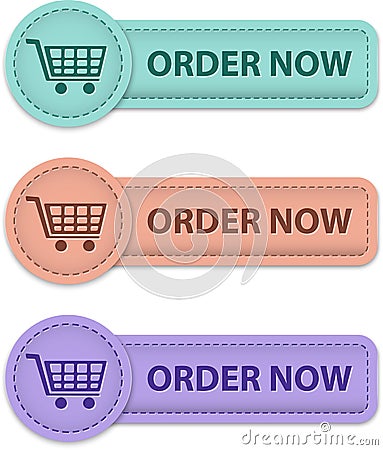 Order now buttons Vector Illustration