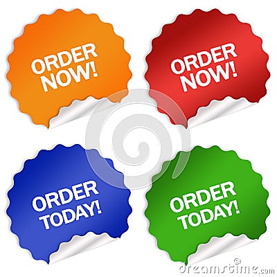 Order now today sticker Stock Photo