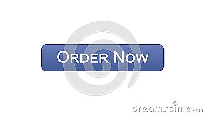 Order now web interface button violet color, online shopping application Stock Photo