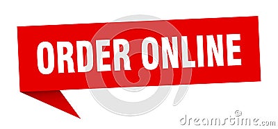 order online speech bubble. order online ribbon sign. Vector Illustration