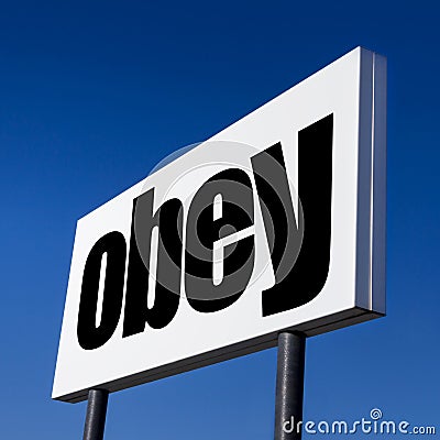 Order to OBEY Stock Photo