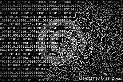 Ordered binary code is turned into chaotic heap of 1 and 0 digits Vector Illustration