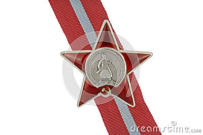 Orders of the USSR. Order of the Red Star. Editorial Stock Photo