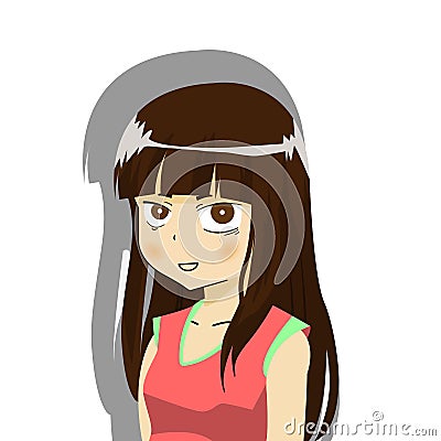 Ordinary girl Vector Illustration