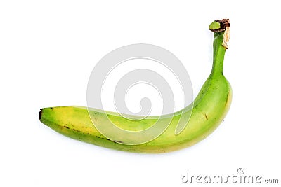 The ordinary green unripe banana. Stock Photo