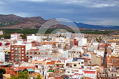 Ordinary spanish town in summer day. Sagunto Stock Photo