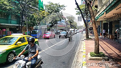 Ordinary street in heart of Bangkok Editorial Stock Photo