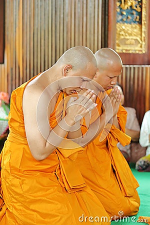 ordination ceremony that change the Thai young men to be the new Editorial Stock Photo