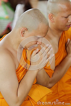 Ordination ceremony that change the Thai young men to be the new Editorial Stock Photo