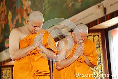 Ordination ceremony that change the Thai young men to be the new Editorial Stock Photo