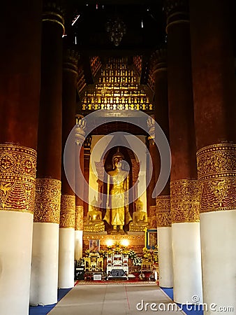 Ordination Hall of Wat Boon Yuen Stock Photo