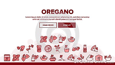 Oregano Herbal Plant Landing Header Vector Vector Illustration