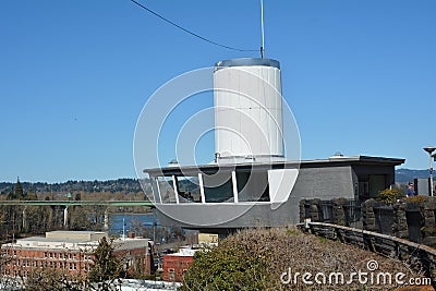 Top of Municipal Elevator in Oregon City, Oregon Stock Photo