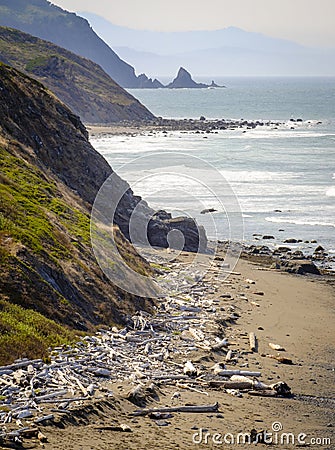 Oregon Coast Cliffs, Pacific Ocean Stock Photo