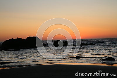 Oregon Coast just after sunset Stock Photo