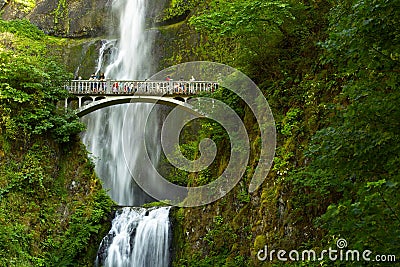 Oregon Multnomah Falls Stock Photo