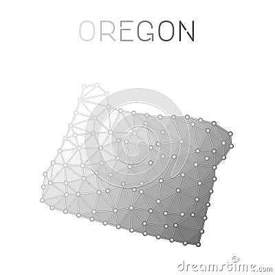 Oregon polygonal vector map. Vector Illustration