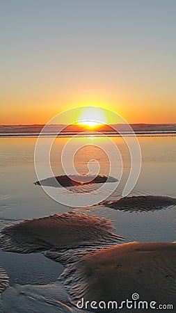 Oregon Sandscape Sunset Stock Photo