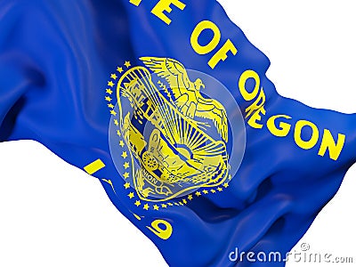 Oregon state flag close up. United states local flags Cartoon Illustration