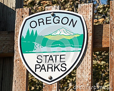 Oregon State Parks Sign Stock Photo