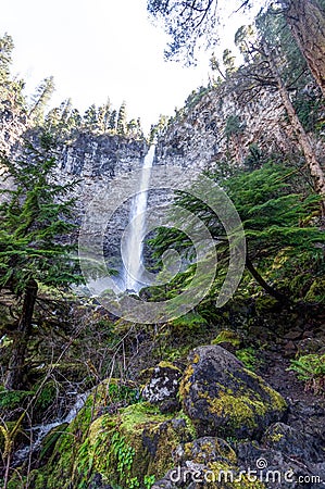 Oregon-Umpqua National Forest-Rogue-Umpqua Scenic Byway-Watson Falls Stock Photo